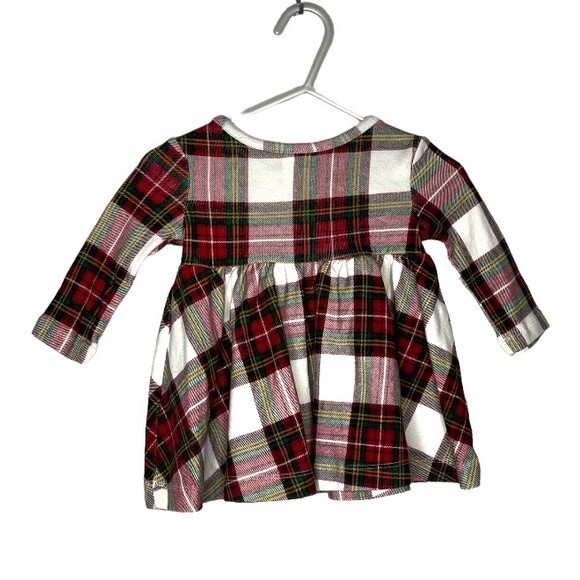 HANNA ANDERSSON Plaid Dress Red Green White Size 3-6 Mos Organic Cotton - Picture 2 of 6